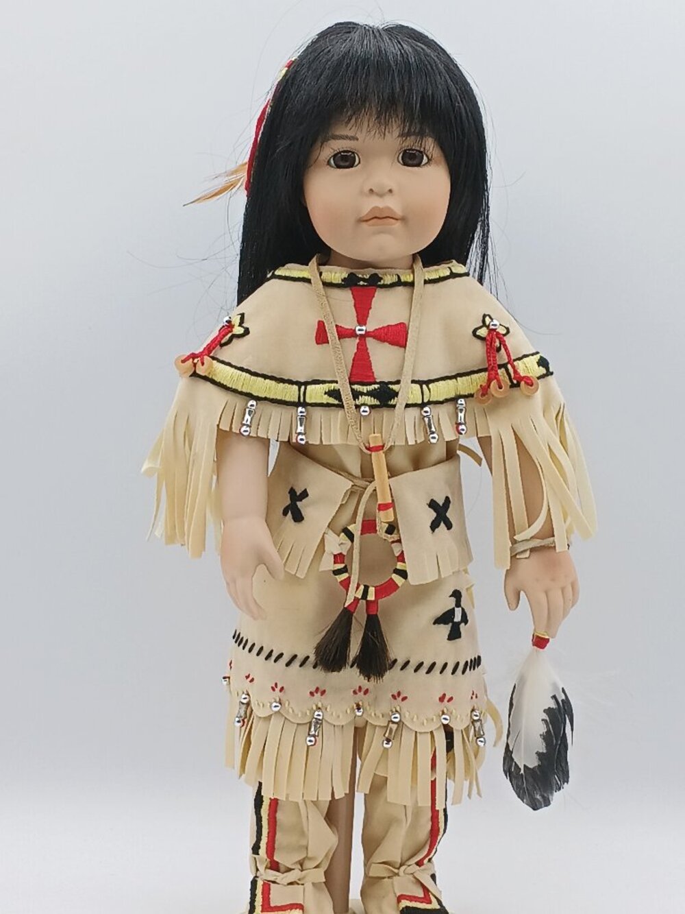 Vintage Buffalo Child Porcelain Doll 13"Children of the Great Spirit Collection